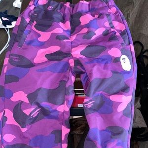 Purple Camouflage Bape Kids windbreaker pants